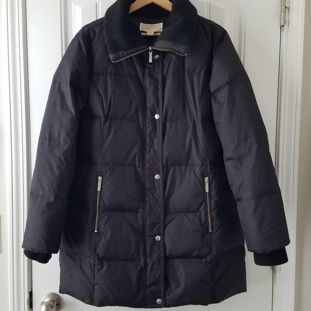 MICHAEL KORS Women's Knit Collar Down Puffer Jacket Size M